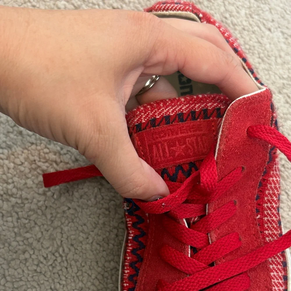 Converse Red, White, & Blue Zig Zag Knit Sneakers - Picture 5 of 8